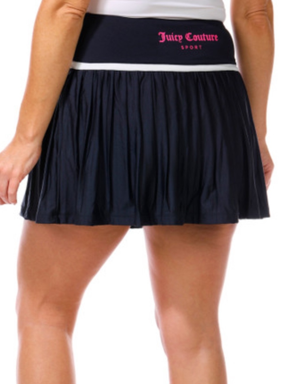 Juicy Couture Navy Pleated Sport Skirt with Pink Logo